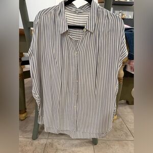 Madewell Blue and White Striped Button-Down Shirt